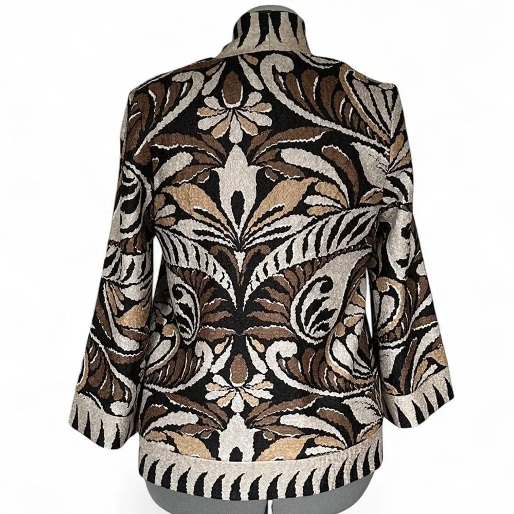 Chico’s Traveler’s Collection reversible crushed print jacket size S (Chico’s 0) - Picture 3 of 9
